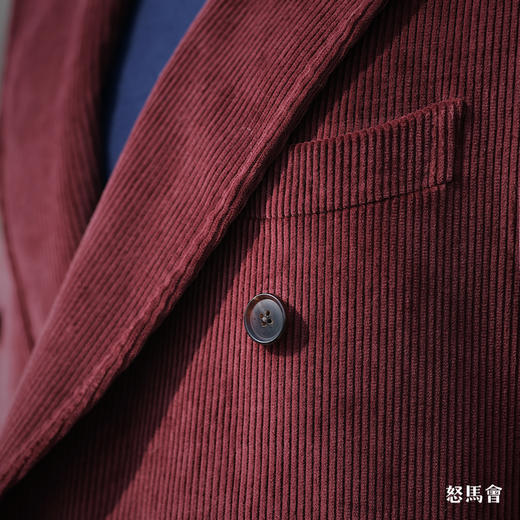 Hardy Minnis Eskdale 700克灯芯绒棉酒红色马球大衣 商品图8