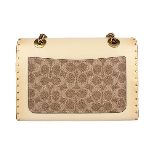 COACH 蔻驰专柜款PARKER系列小号女士涂层帆布配皮单肩斜跨小方包棕色拼色967B4QVB（101385701）【香港直邮】 商品图4