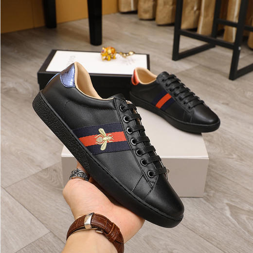 【一】GUCCI 古驰 Ace系列 男士刺绣运动鞋 黑色 429446 02JP0 1284 商品图3