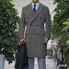 Hardy Minnis Harris Tweed Cheviot 羊毛人字纹咖啡色马球大衣 商品缩略图0