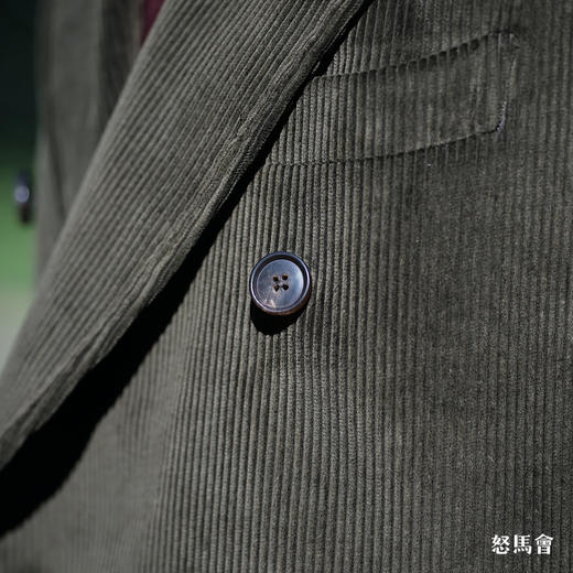 Hardy Minnis Eskdale 700克灯芯绒棉绿色马球大衣 商品图7