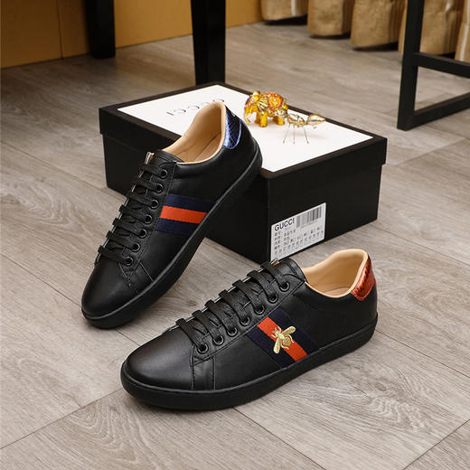 【一】GUCCI 古驰 Ace系列 男士刺绣运动鞋 黑色 429446 02JP0 1284 商品图0