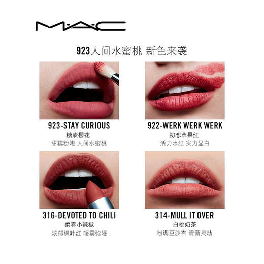 MAC魅可 尤雾弹唇膏口红 #316 devoted to chili 柔雾小辣椒【不足200元订单，默认顺丰快递到付】 商品图2