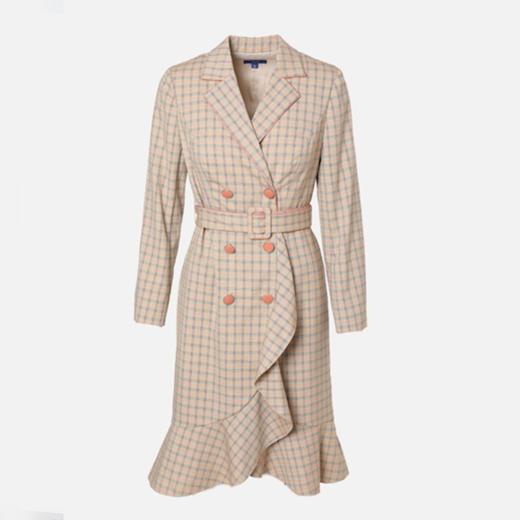 裁缝学苑AG96长袖荷叶边西装秋款连衣裙纸样 女装长裙服装裁剪图 商品图4