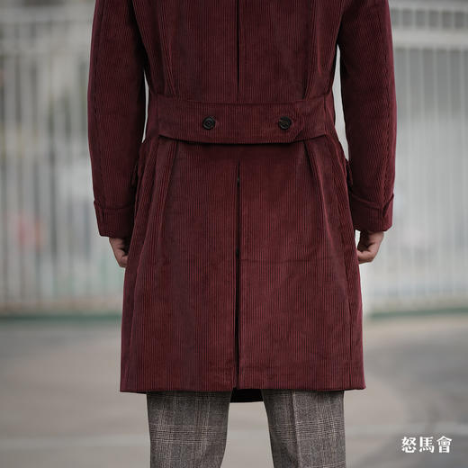 Hardy Minnis Eskdale 700克灯芯绒棉酒红色马球大衣 商品图3