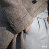 Hardy Minnis Harris Tweed Cheviot 羊毛人字纹咖啡色马球大衣 商品缩略图6