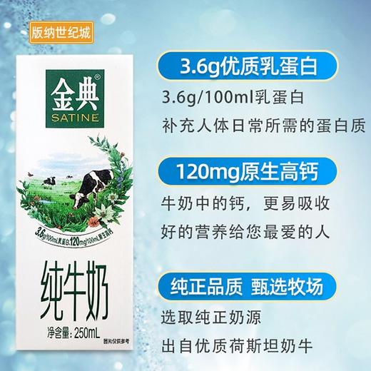 【BN】伊利金典纯牛奶  250ml*12 商品图2