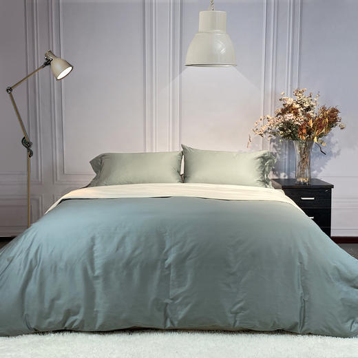 京彩纯棉素色拼色四件套 商品图1