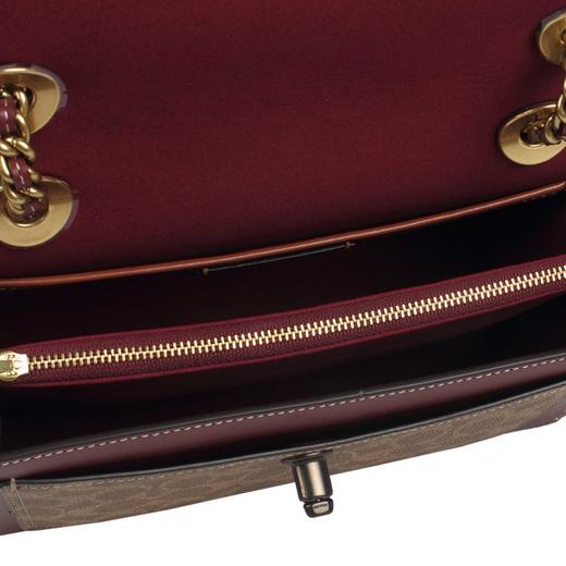 COACH 蔻驰专柜款PARKER系列小号女士涂层帆布配皮单肩斜跨小方包棕色拼色967B4QVB（101385701）【香港直邮】 商品图6