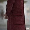 Hardy Minnis Eskdale 700克灯芯绒棉酒红色马球大衣 商品缩略图2