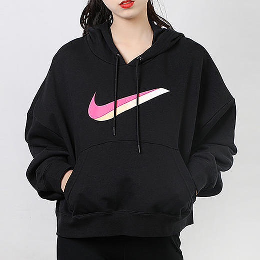 nike耐克衛衣女2020秋季新款連帽上衣運動服寬鬆套頭衫cu5109-010