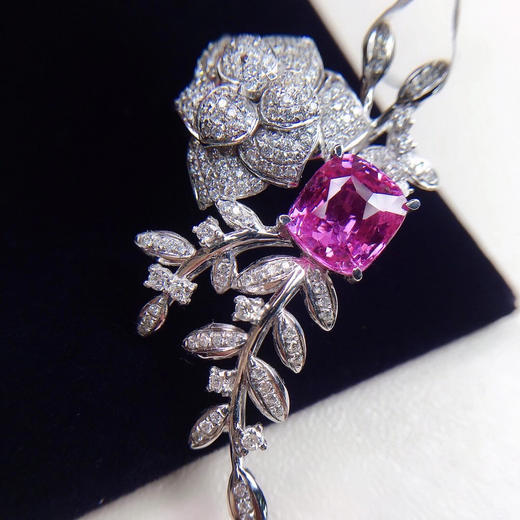 伯爵花无烧帕帕拉伊吊坠秒杀不议价无烧帕帕拉恰宝石吊坠18k金镶嵌