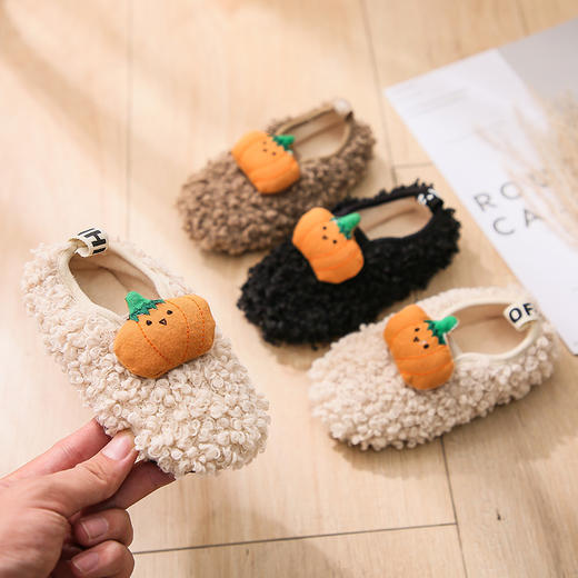 清仓童鞋秋冬可爱南瓜羊卷毛毛鞋101770