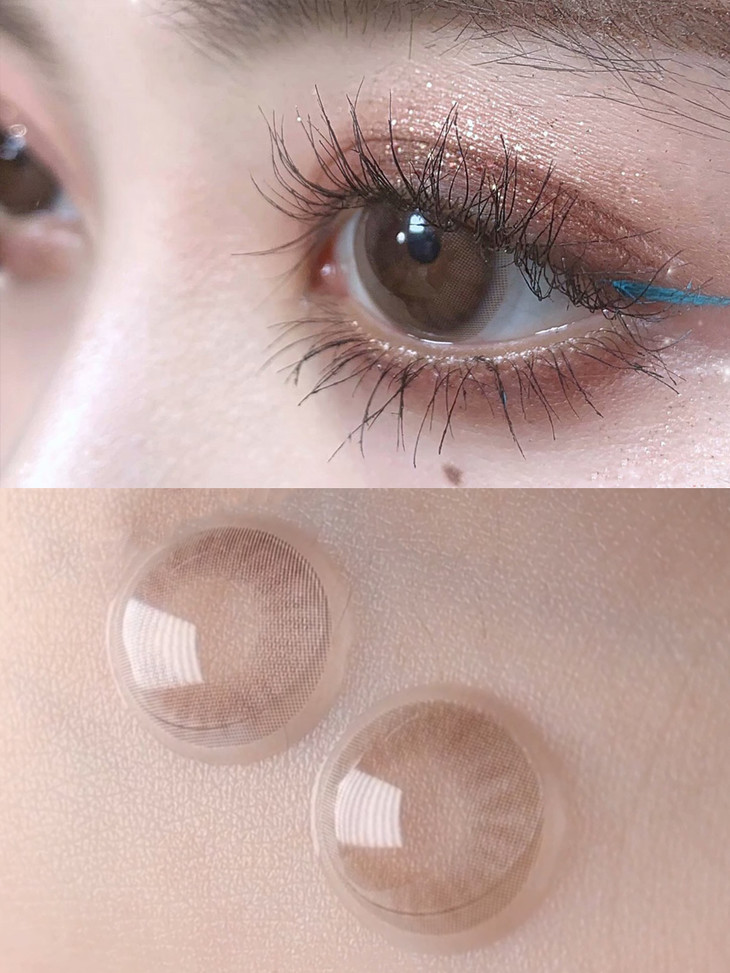 Favorr Beauty旺仔粉棕  半年抛 直径14.0mm 『超浅裸瞳色』QQ粉棕美瞳 荔枝玫瑰粉