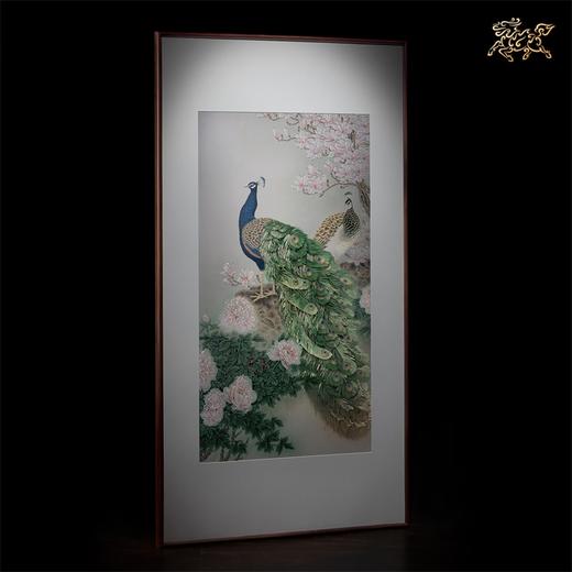铜师傅 手工錾刻 铜雕画《孔雀富贵图(中号)》装饰画 玄关画 壁画 商品图1