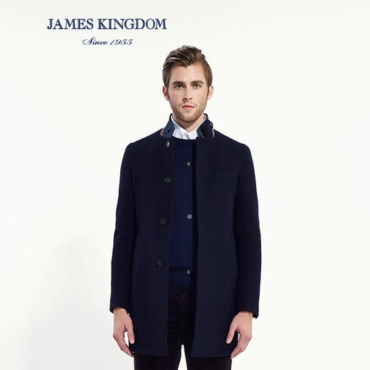 JAMES KINGDOM占姆士 男士休闲羊毛大衣中长款外套 商品图0