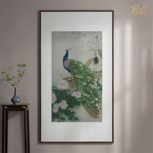 铜师傅 手工錾刻 铜雕画《孔雀富贵图(中号)》装饰画 玄关画 壁画 商品图2