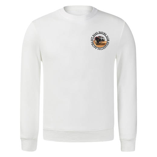 自由基地简约越野小logo秋冬黑白灰蓝圆领套头卫衣合体国潮长袖衫 NMT-1271 商品图0