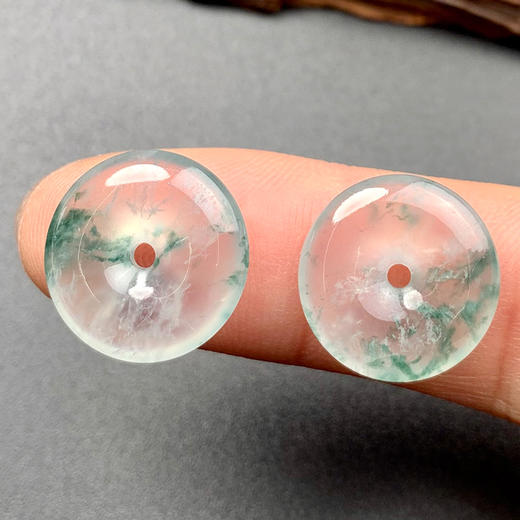 派瑞翡翠 翡翠戒面 玻璃种 飘蓝花 商品图3
