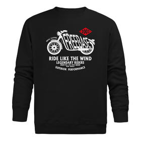 自由基地机车风原创个性定制圆领套头卫衣时尚休闲合体长袖衣服T NMT-1262