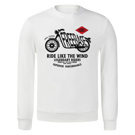 自由基地机车风原创个性定制圆领套头卫衣时尚休闲合体长袖衣服T NMT-1262 商品图1