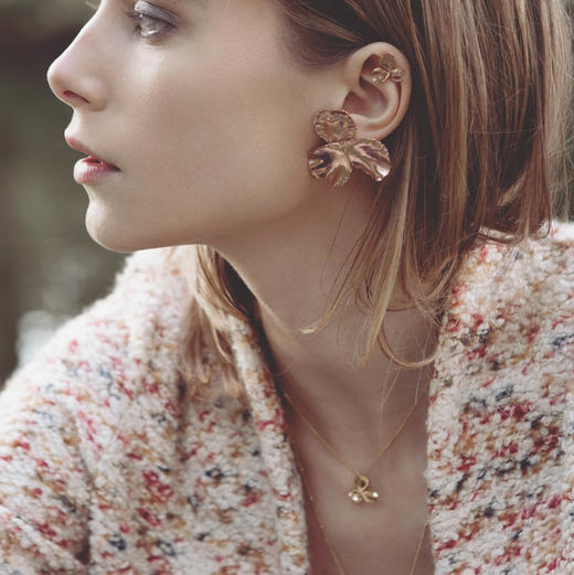 订购8周到｜ELISE TSIKIS-PENSEES-耳环 （玫瑰金色小号）［法国设计师］ 商品图1