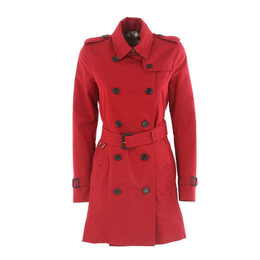 BURBERRY 巴宝莉 女士肯辛顿版型 - 中长款 Heritage Trench 薄款束腰风衣 红色 3993182 60450 商品图0