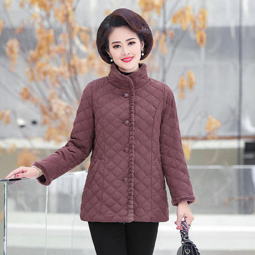 hy588秋冬装短款羽绒棉服中年女装小棉袄中老年人加绒加厚棉衣外套