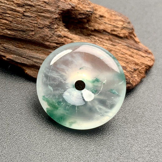 派瑞翡翠 翡翠戒面 玻璃种 飘蓝花 商品图2