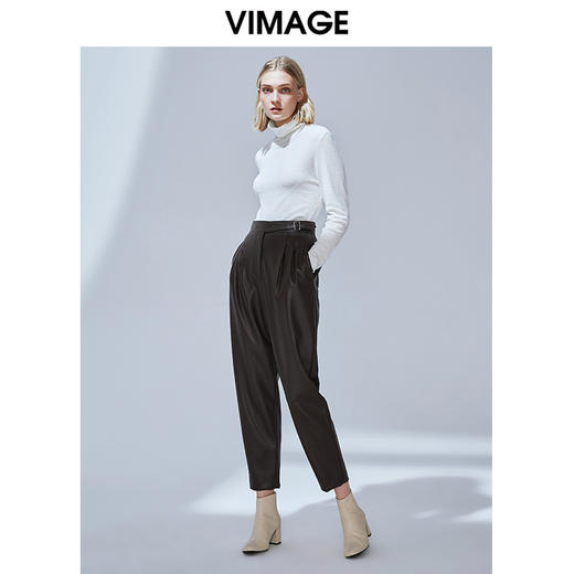 VIMAGE纬漫纪品牌女装冬款气质高领修身百搭针织打底衫V1401001 商品图2