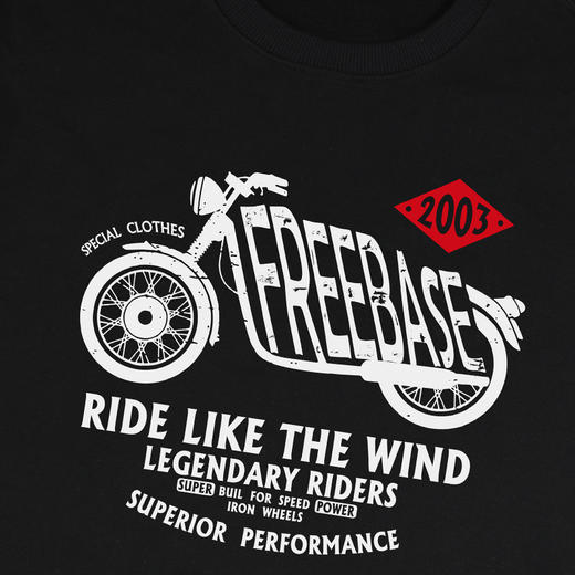 自由基地机车风原创个性定制圆领套头卫衣时尚休闲合体长袖衣服T NMT-1262 商品图4