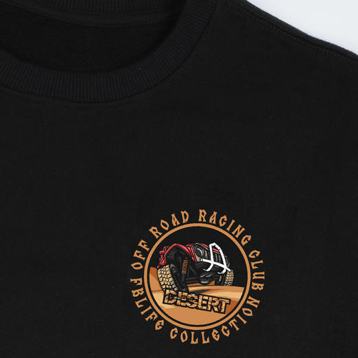 自由基地简约越野小logo秋冬黑白灰蓝圆领套头卫衣合体国潮长袖衫 NMT-1271 商品图4