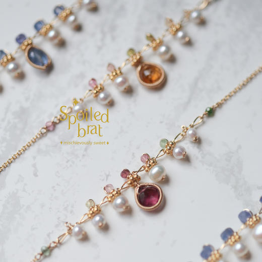 spoiledbrat jewelry桂冠系列珍珠、碧玺项链 商品图0