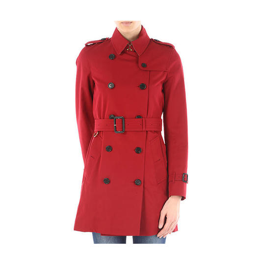 BURBERRY 巴宝莉 女士肯辛顿版型 - 中长款 Heritage Trench 薄款束腰风衣 红色 3993182 60450 商品图1