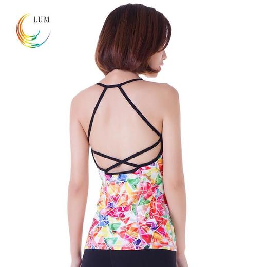 LUM015272露檬瑜伽服简约吊带瑜珈背心锦纶瑜伽服（含胸垫） 商品图1