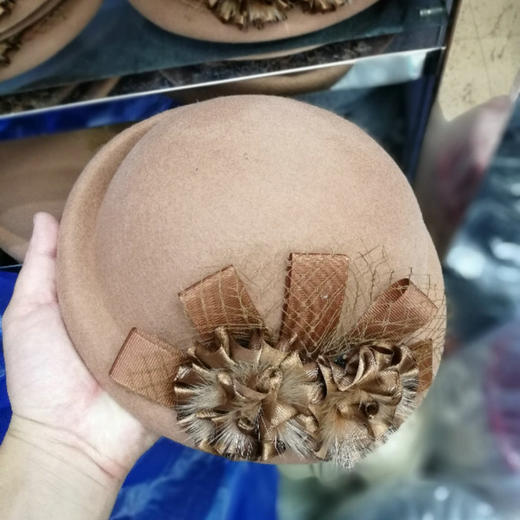 BL-秋冬季帽子女韩版潮贝雷帽英伦花朵发箍卷边空姐帽 商品图4