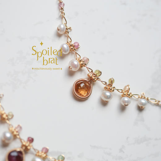 spoiledbrat jewelry桂冠系列珍珠、碧玺项链 商品图2