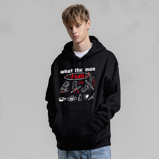 自由基地越野系列连帽抓绒卫衣宽松个性男女款情侣外套长袖休闲衫 NMT-1266 商品图2