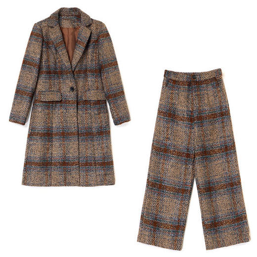 WZNH-WL37319冬装新款时尚毛呢两件套 商品图4