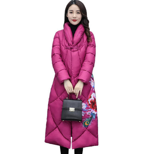 WZNH-SYG923时尚潮流个性民族风印花过膝长款宽松休闲 商品图4