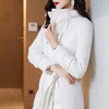 WLZD2024307新款时尚气质收腰拼接中长款白鸭绒羽绒服Y 商品缩略图3