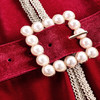 WLZD2024108新款优雅气质V领长袖丝绒珍珠腰带连衣裙TZF 商品缩略图3