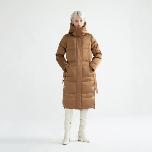 带帽双领长款羽绒服 商品图0
