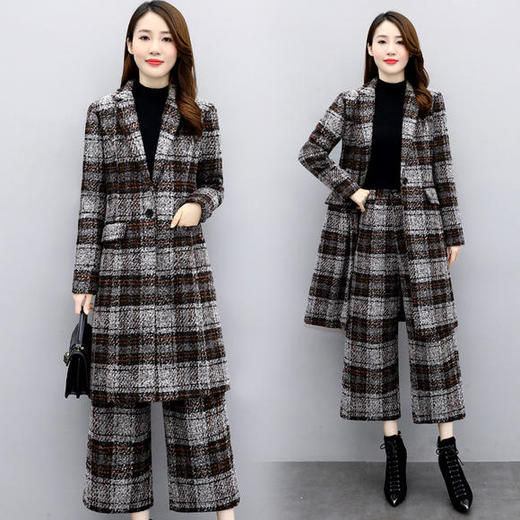 WZNH-WL37319冬装新款时尚毛呢两件套 商品图1