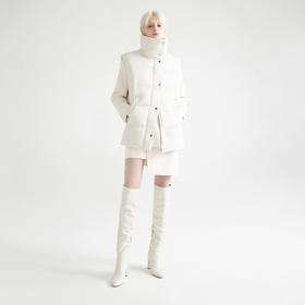 侧收腰中长款羽绒服