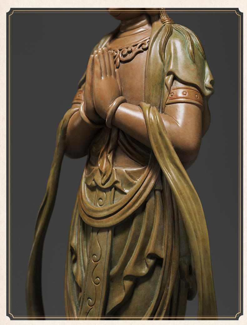 铜师傅全铜摆件合掌观音