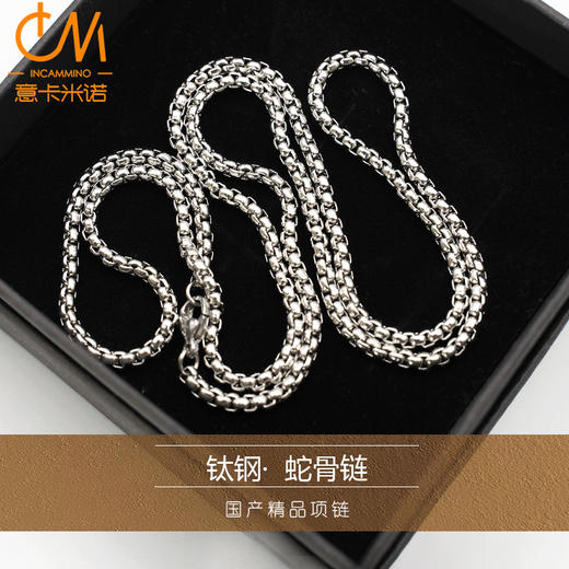 钛钢龙骨项链男潮蛇骨链情侣链子配饰简约百搭颈链挂件男士锁骨链 商品图1