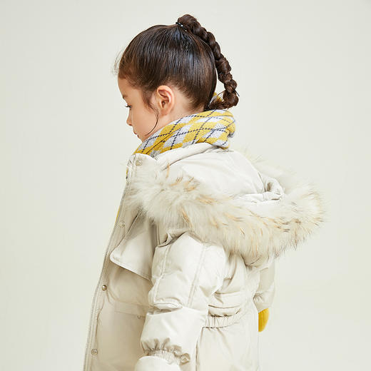METTE童装中长款90白鹅绒羽绒服2020秋冬新品连帽大毛领加厚外套 商品图2