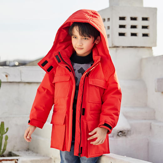 METTE童装90白鹅绒羽绒服2020冬新品中大童男宝连帽加厚保暖外套 商品图2