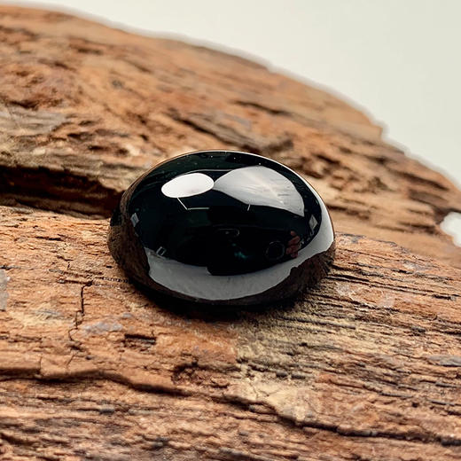 派瑞翡翠 翡翠戒面 糯种 墨翠 商品图0